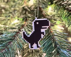 Offline T-Rex (Google Dinosaur Game) - Christmas Ornament (Hot-Swap, Multi-Color)