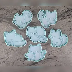 Tools & Spare Parts STL indir - Cute Kitten Cookie Cutters - Arista Fox