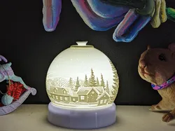 Wintery Scene Push-button Lamp