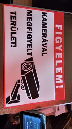 Camera security sign - Hungarian