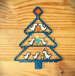 Chrome Dino Festive Christmas Tree [Ornament]