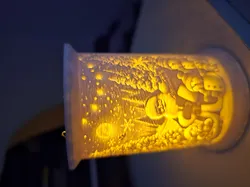 lithopane cilinder with 2 pictures christmas theme