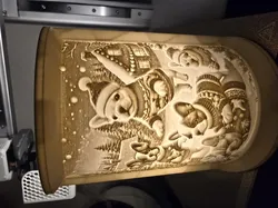 lithopane french bulldog christmas