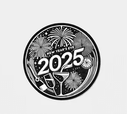 A mug coaster for New Year's Eve