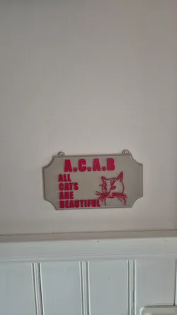 ACAB All Cats Are Beautiful sign