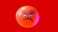Angry red ball Emoticon Emoji or Smiley