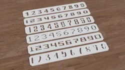Number Digits Font Stencils (6 fonts)