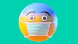 Wearing mask yellow Emoticon Emoji or Smiley