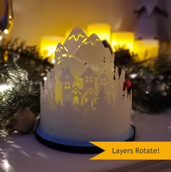 Winter Mountain Village - Candle Holder