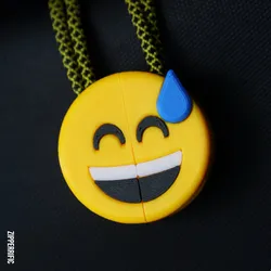 Zipper Pull - Grinning Face with Sweat (Emoji)