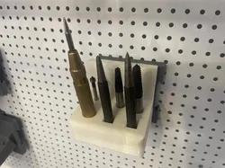 screw extractor and centre punch holder for peg board/wall mount