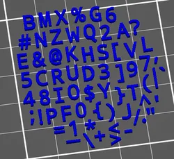 Uppercase Alphabet numbers and symbols