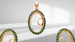 Jewelry & Accessories STL Download - Oval Diamond Pendant Earrings Setby Christina3d