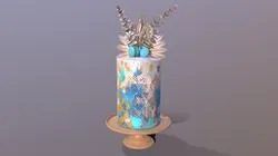 Luxury Golden Blue Buttercream Cake
