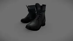 Men's Casual Black Leather Combat Boots