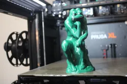 Painted Face of Pepe the Thinking Frog
