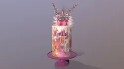 Personalised Luxury Golden Pink Buttercream Cake