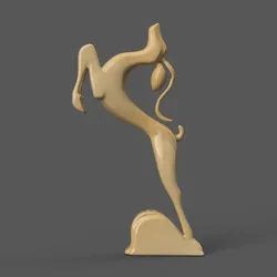 Sculptures & Artworks STL Descărcare - Elegant Minimalist Jumping Deer Sculpture - HIve
