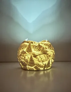 Snow Delight Tea Light Ball - Winter and Christmas Lithophane