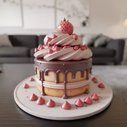 cake with chocolate icing 3D print model