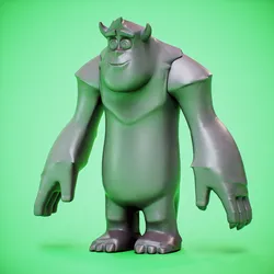 Characters & Creatures STL Descărcare - Monster Inc - Sullivan - Sulley - greencatpoly