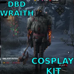 Cosplay Dead By daylight DBD Wraith Default Phantom Of Vengeance Cosmetic, Outfit COstume, Gift, HOliday, Halloween, Free,