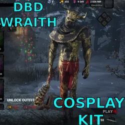 Cosplay Dead By daylight DBD Wraith Default The Golden OX Cosmetic, Outfit COstume, Gift, HOliday, Halloween, Free,