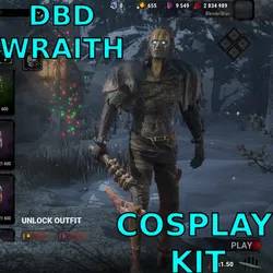 Cosplay Dead By daylight DBD Wraith Default Wetland Wrecker Cosmetic, Outfit COstume, Gift, HOliday, Halloween, Free,