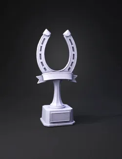 Create a tall elegant horseshoe championship trophy for 3D printing