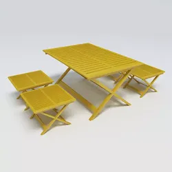 Outdoor Table Set Free 3D model