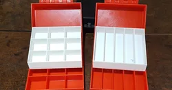 Partitioned box with trays