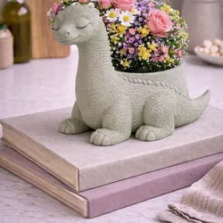 Sleeping Brachiosaurus Planter STL | Cute Long Neck Dinosaur Pot