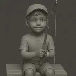 “Gone Fishin’ – Boy on a Dock Statue”