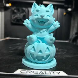 Sculptures & Artworks STL indir - Halloween : Happy wolf on pumpkin - Xempiaaz
