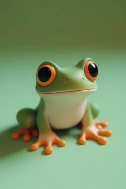 Baby Frog Clay character kawaii 3D Model