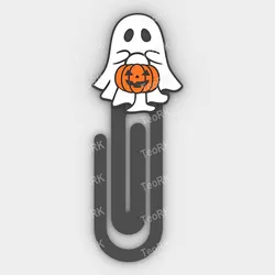 Other STL Descărcare - Paperclip ghost with halloween pumpkin - bookmark - TeoRk