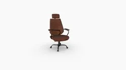 15902_SILLA CUERO ESCRITORIO CAFE 114X65X67