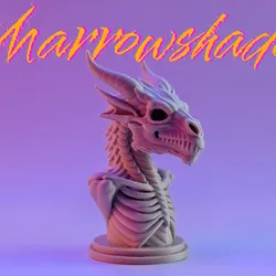 3D printer bestanden | 3MF | Marrowshade - Skeleton Dragon Bust
