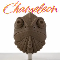 Fișiere pentru imprimante 3D | Fișier 3MF | Chameleon Head - Wall Sculpture
