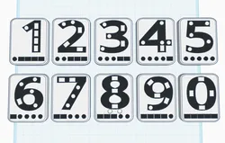Morse tiles - Numbers (multicolor)