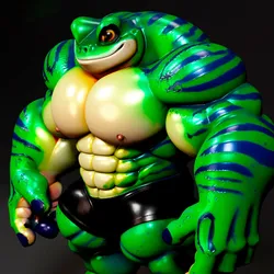 Sculptures & Artworks STL Descărcare - Cartoon Muscled Toad 3D Printing - ZENBRUSH3D