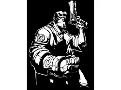 Hell Boy stencil 3