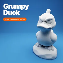 Home Decorations & Ornaments STL Download - Grumpy Duck on a Rockby Ekoscape
