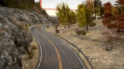 Autumn mountain road scene