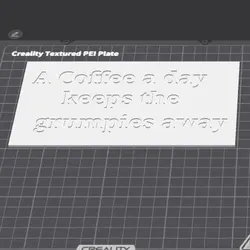 Gratis Home Decorations & Ornaments STL indir - Coffee Sign - Keep the grumpies away - RedR00kie