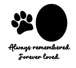 Pet memorial stamp for grave marker - Always remembered, forever loved - ceramic, cement