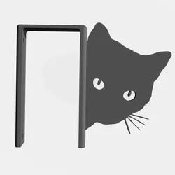 3D printer bestanden | 3MF | Cat Peeking - Ring Door Bell Decoration -