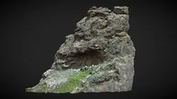 Large Mountain Cliff Peak Red PBR Scan