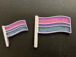 Pin bisexual pride flag (multi colour-layer print)