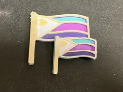 Pin polyamorous pride flag (multi colour-layer print)